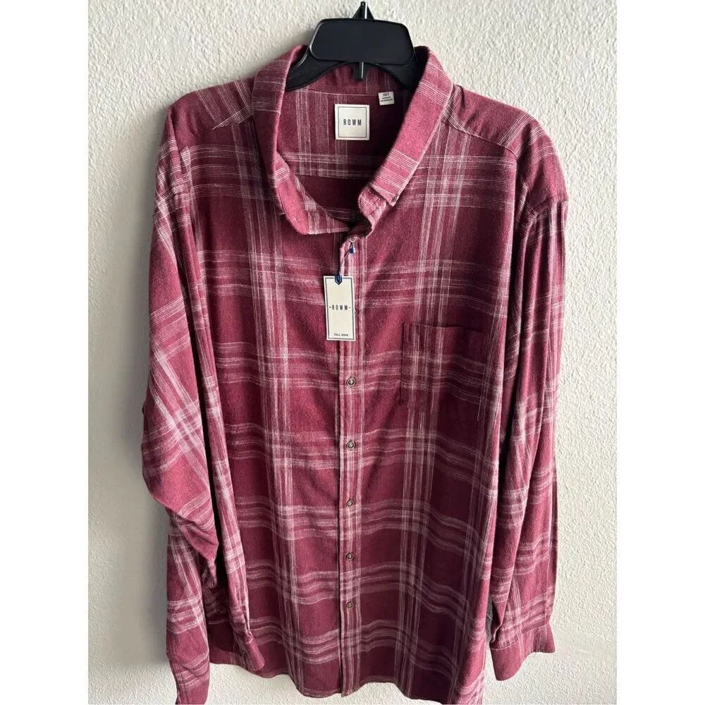 ❤️Men’s Tall Plaid Flannel Shirt NWT